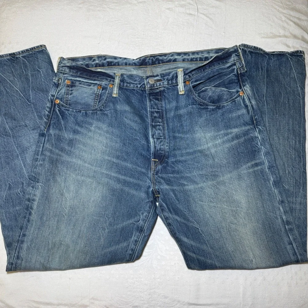 Levi's 501 Original Fit Jeans Mens 36x32 Blue Button Fly Straight Leg Levis